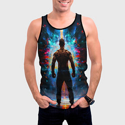 Майка-безрукавка мужская Крав-мага боец, цвет: 3D-черный — фото 2