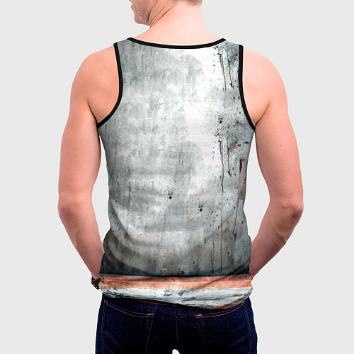 Мужская майка без рукавов Рестлер на синем / 3D-Черный – фото 4