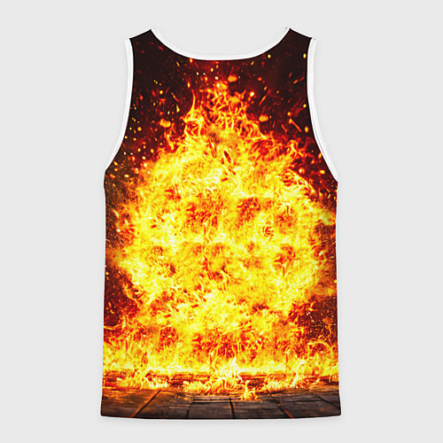 Мужская майка без рукавов Боксер в огне / 3D-Белый – фото 2
