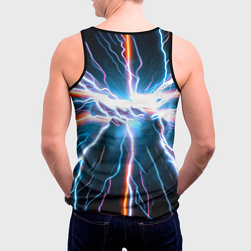 Мужская майка без рукавов Бойцовские перчатки и молнии / 3D-Черный – фото 4