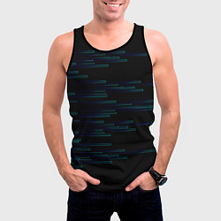 Майка-безрукавка мужская Color blue black strip, цвет: 3D-черный — фото 2