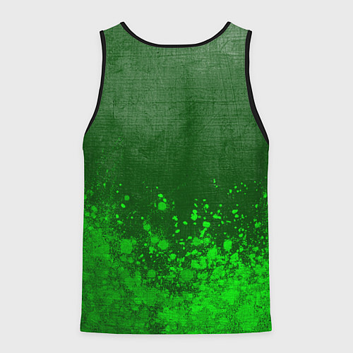 Мужская майка без рукавов Roma - green gradient посередине / 3D-Черный – фото 2