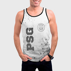 Майка-безрукавка мужская PSG - white gradient вертикально, цвет: 3D-черный — фото 2