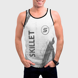 Майка-безрукавка мужская Skillet - white gradient вертикально, цвет: 3D-черный — фото 2