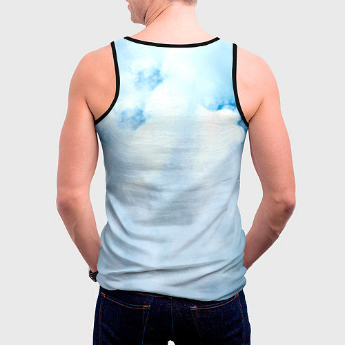 Мужская майка без рукавов Брюс Ли в дыму / 3D-Черный – фото 4