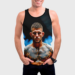 Майка-безрукавка мужская Дастин Порье в дыму, цвет: 3D-черный — фото 2