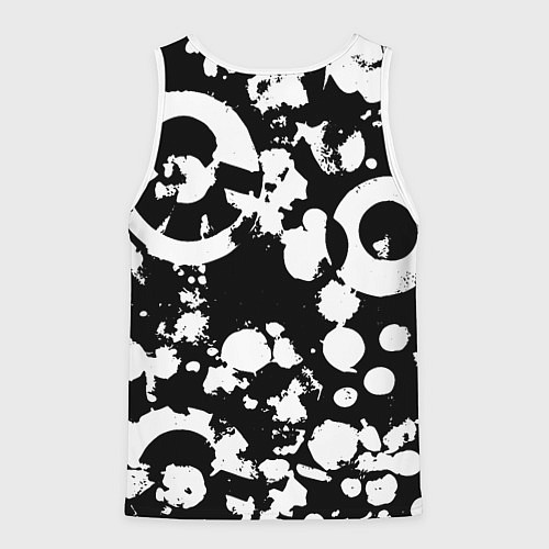 Мужская майка без рукавов Модная чб абстракция - нейроарт / 3D-Белый – фото 2