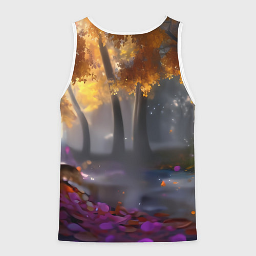 Мужская майка без рукавов BMW синие неоновые фары / 3D-Белый – фото 2