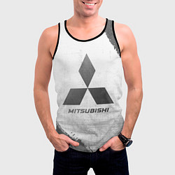 Майка-безрукавка мужская Mitsubishi - white gradient, цвет: 3D-черный — фото 2