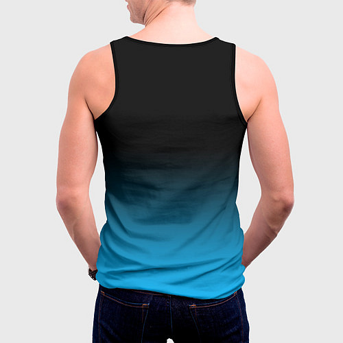 Мужская майка без рукавов Милый белый котёнок космонавт / 3D-Черный – фото 4