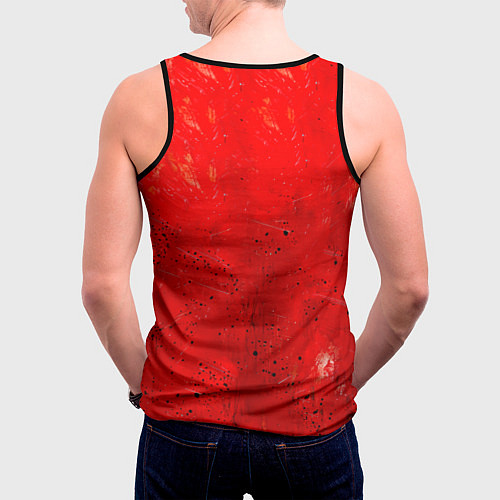 Мужская майка без рукавов Кикбоксер в красном / 3D-Черный – фото 4