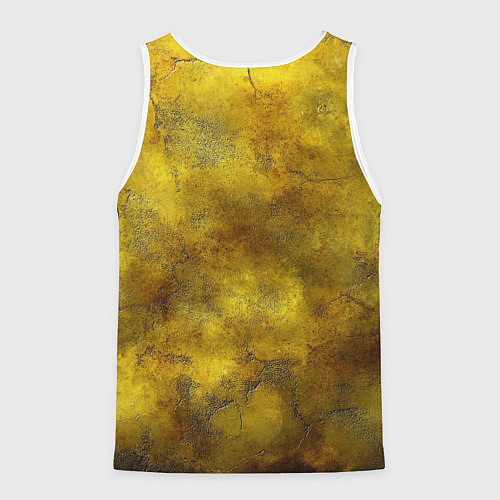 Мужская майка без рукавов Золотая ржавая текстура / 3D-Белый – фото 2