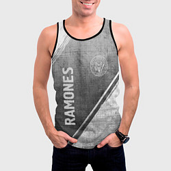 Майка-безрукавка мужская Ramones - grey gradient вертикально, цвет: 3D-черный — фото 2