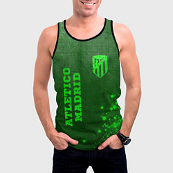Майка-безрукавка мужская Atletico Madrid - green gradient вертикально, цвет: 3D-черный — фото 2