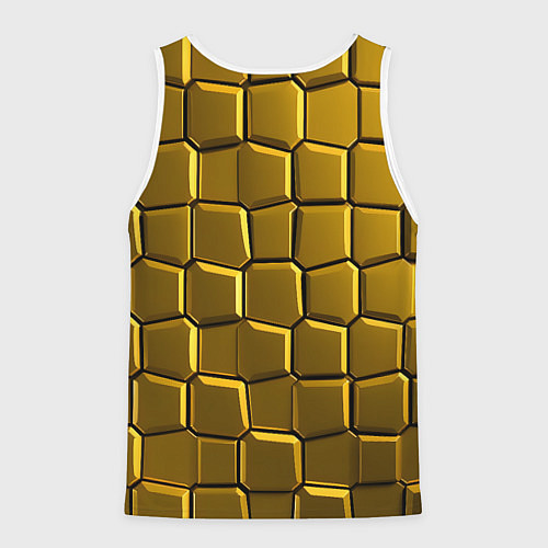 Мужская майка без рукавов Золотые слитки / 3D-Белый – фото 2