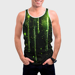 Майка-безрукавка мужская Зеленая объемная слизь, цвет: 3D-белый — фото 2