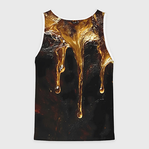 Мужская майка без рукавов Стекающий мед - текстура / 3D-Белый – фото 2