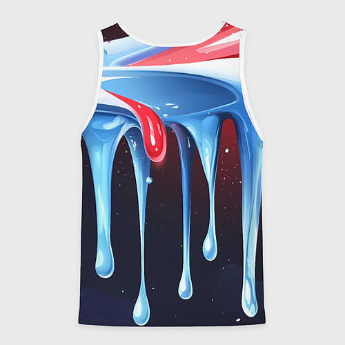 Мужская майка без рукавов Синие и красные слизи текстура / 3D-Белый – фото 2