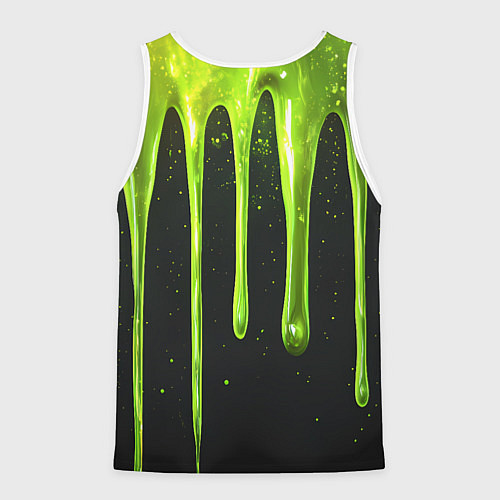 Мужская майка без рукавов Слизь зеленая текстура / 3D-Белый – фото 2