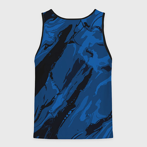 Мужская майка без рукавов Тёмный синий абстракция / 3D-Черный – фото 2