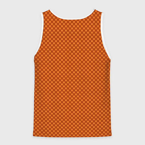 Мужская майка без рукавов Охра паттерн мелкий квадрат / 3D-Белый – фото 2