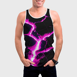 Майка-безрукавка мужская Color pink black, цвет: 3D-белый — фото 2