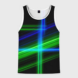Майка-безрукавка мужская Color blue black green, цвет: 3D-белый