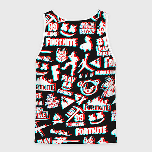 Мужская майка без рукавов Fortnite glitch game / 3D-Белый – фото 2