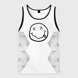 Майка-безрукавка мужская Nirvana white poly, цвет: 3D-черный