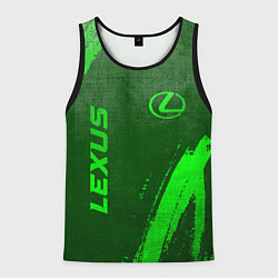 Майка-безрукавка мужская Lexus - green gradient вертикально, цвет: 3D-черный