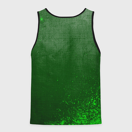 Мужская майка без рукавов Mass Effect - green gradient / 3D-Черный – фото 2