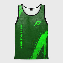 Майка-безрукавка мужская Need for Speed - green gradient вертикально, цвет: 3D-черный