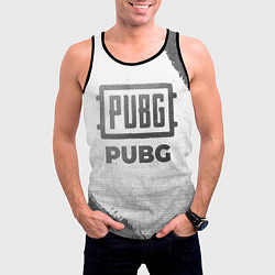 Майка-безрукавка мужская PUBG - white gradient, цвет: 3D-черный — фото 2