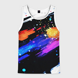 Майка-безрукавка мужская Разноцветные блестящие кляксы - текстура, цвет: 3D-белый