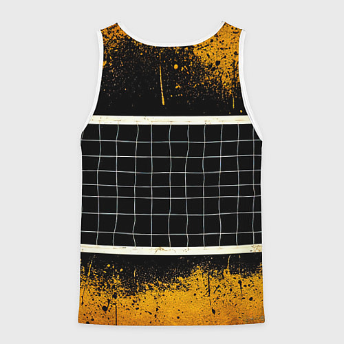 Мужская майка без рукавов Волейбольная сетка на черном / 3D-Белый – фото 2