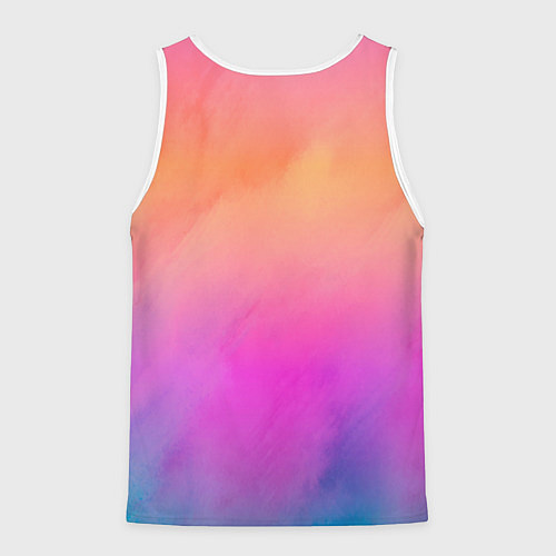 Мужская майка без рукавов Inzoi розово-оранжевый фон / 3D-Белый – фото 2