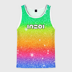 Майка-безрукавка мужская Inzoi блестящий радужный фон, цвет: 3D-белый