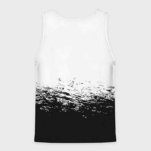 Мужская майка без рукавов Россия черно белые краски / 3D-Белый – фото 2