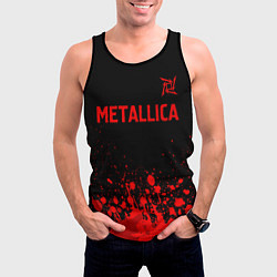Майка-безрукавка мужская Metallica - red gradient посередине, цвет: 3D-черный — фото 2