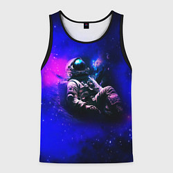 Майка-безрукавка мужская Астронавт в пучине, цвет: 3D-черный