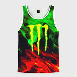 Мужская майка без рукавов Monster energy огонь лого