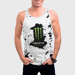 Майка-безрукавка мужская Monster energy брызги красок, цвет: 3D-белый — фото 2