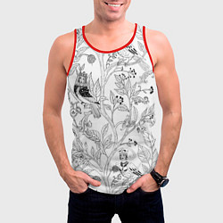 Майка-безрукавка мужская Птицы Сирин, цвет: 3D-красный — фото 2