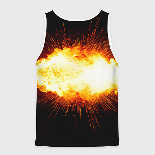 Мужская майка без рукавов Ядро для талкания в огне / 3D-Белый – фото 2