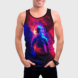 Майка-безрукавка мужская Космонавт в пламени, цвет: 3D-черный — фото 2
