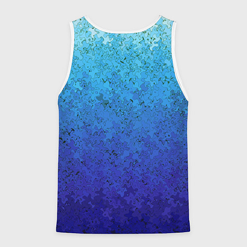 Мужская майка без рукавов Сине-голубой градиент текстура / 3D-Белый – фото 2