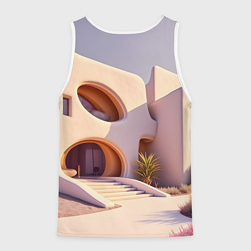 Мужская майка без рукавов Фантастический летний дом / 3D-Белый – фото 2