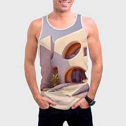 Майка-безрукавка мужская Фантастический летний дом, цвет: 3D-белый — фото 2