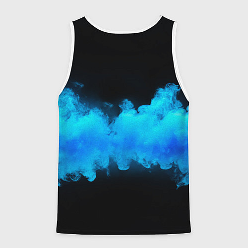 Мужская майка без рукавов Теннисная ракетка синий дым / 3D-Белый – фото 2