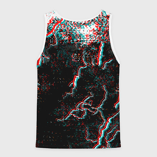 Мужская майка без рукавов Quake молнии шторм глитч / 3D-Белый – фото 2